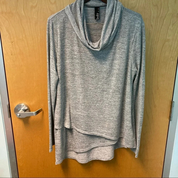 BOBI LOS ANGELES  Sz L Cowl Neck Asymmetric Soft Top - Picture 2 of 7